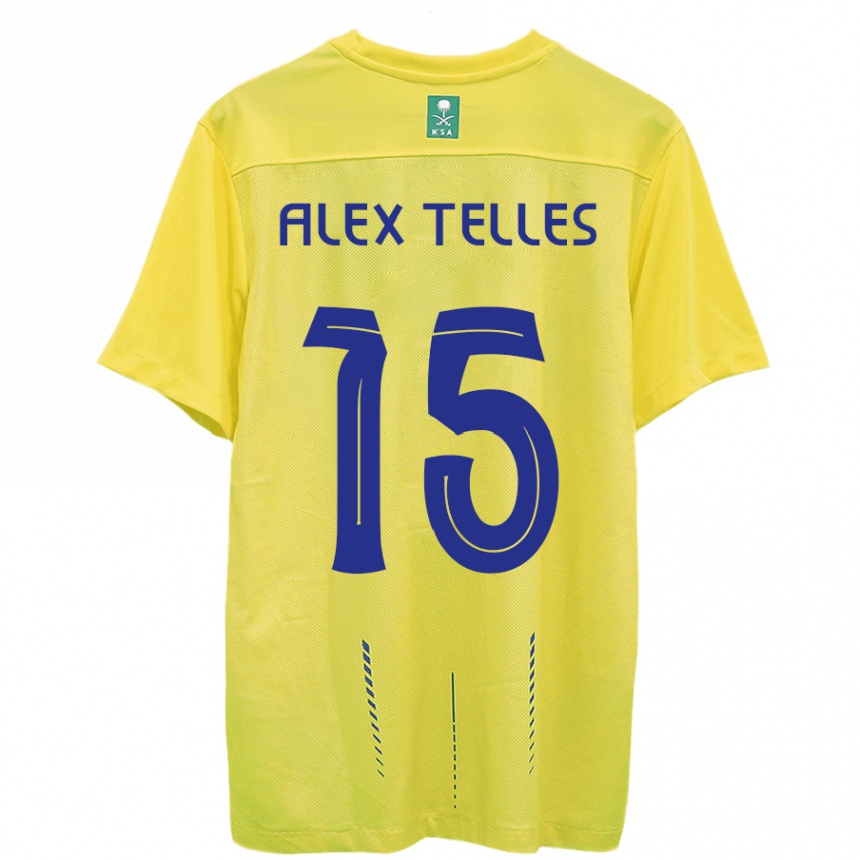 Kinder Fußball Alex Telles #15 Gelb Heimtrikot Trikot 2023/24 T-Shirt Luxemburg