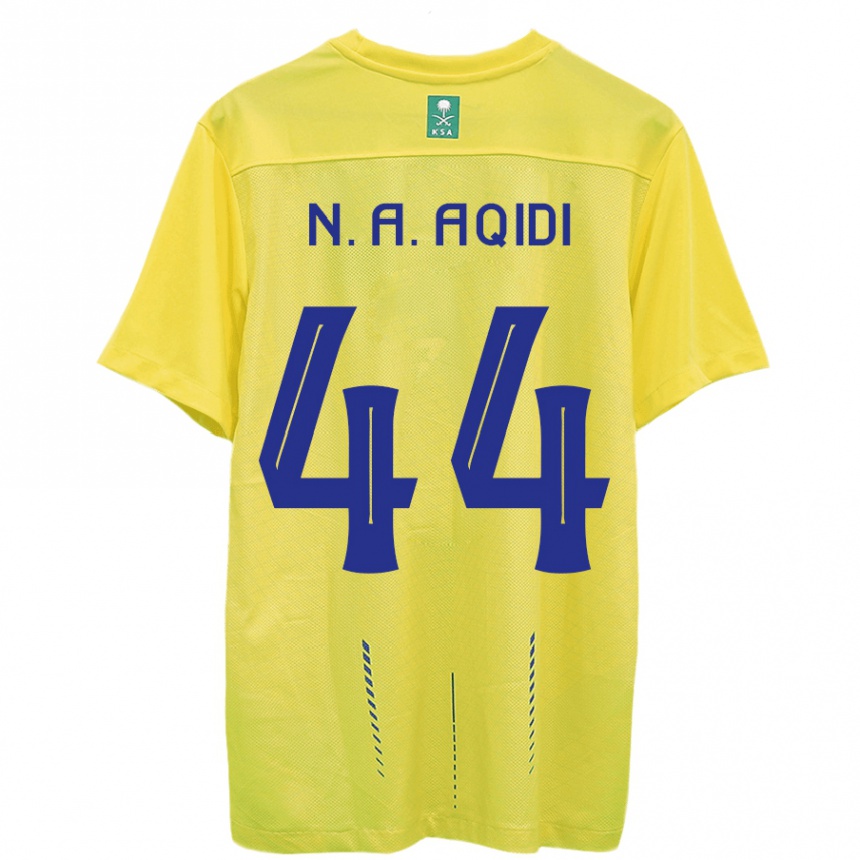 Kinder Fußball Nawaf Al-Aqidi #44 Gelb Heimtrikot Trikot 2023/24 T-Shirt Luxemburg