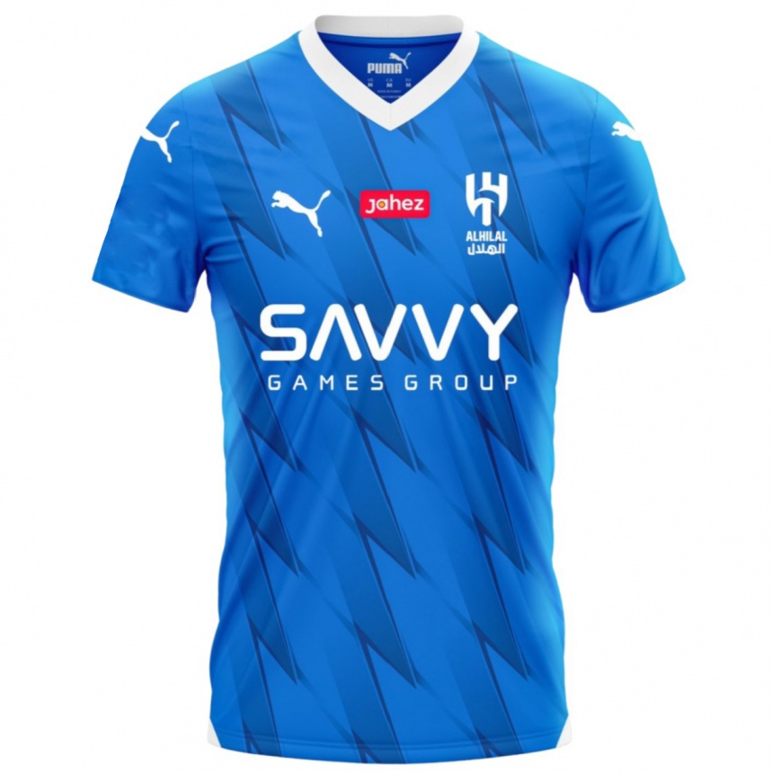 Kinder Fußball Saleh Al-Shehri #11 Blau Heimtrikot Trikot 2023/24 T-Shirt Luxemburg