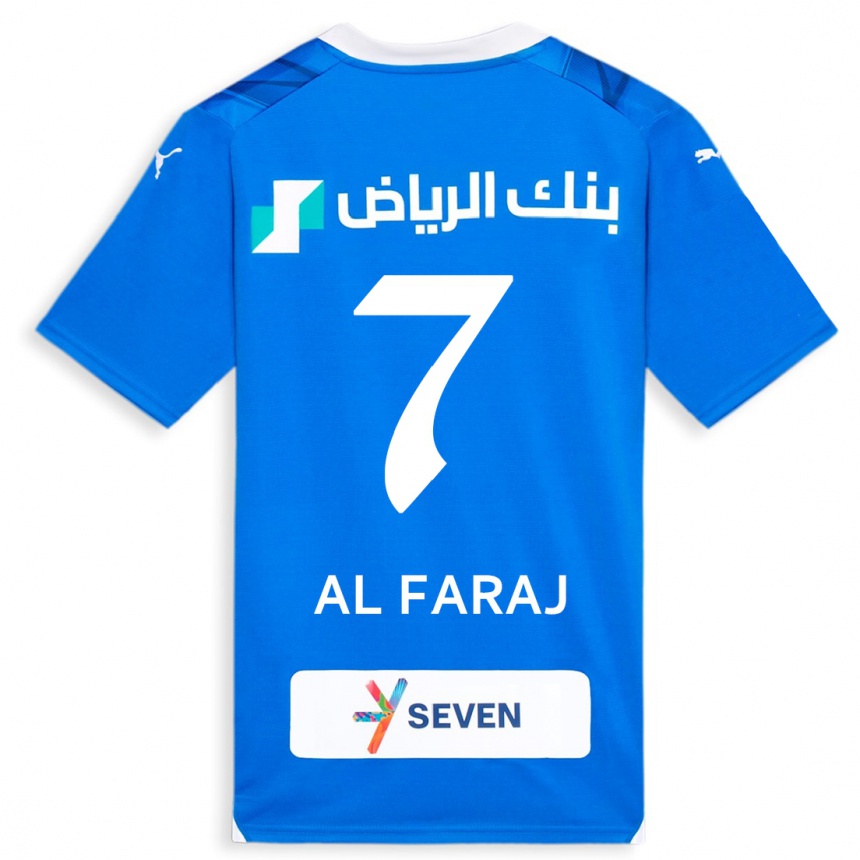 Kinder Fußball Salman Al-Faraj #7 Blau Heimtrikot Trikot 2023/24 T-Shirt Luxemburg