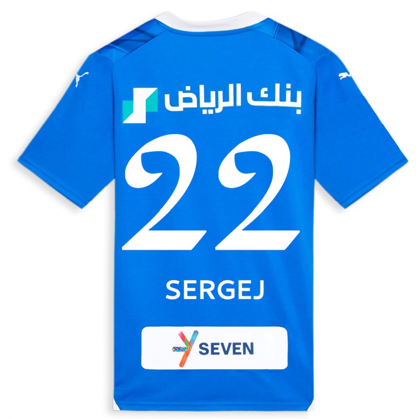 Kinder Fußball Sergej Milinkovic-Savic #22 Blau Heimtrikot Trikot 2023/24 T-Shirt Luxemburg