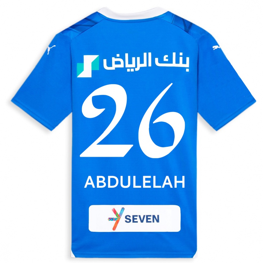 Kinder Fußball Abdulelah Al-Malki #26 Blau Heimtrikot Trikot 2023/24 T-Shirt Luxemburg
