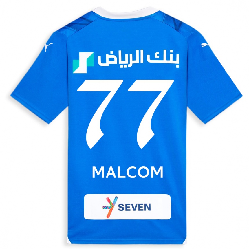 Kinder Fußball Malcom #77 Blau Heimtrikot Trikot 2023/24 T-Shirt Luxemburg