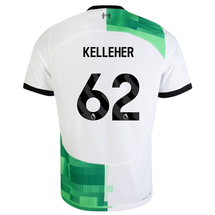 Kinder Fußball Caoimhin Kelleher #62 Weiß Grün Auswärtstrikot Trikot 2023/24 T-Shirt Luxemburg