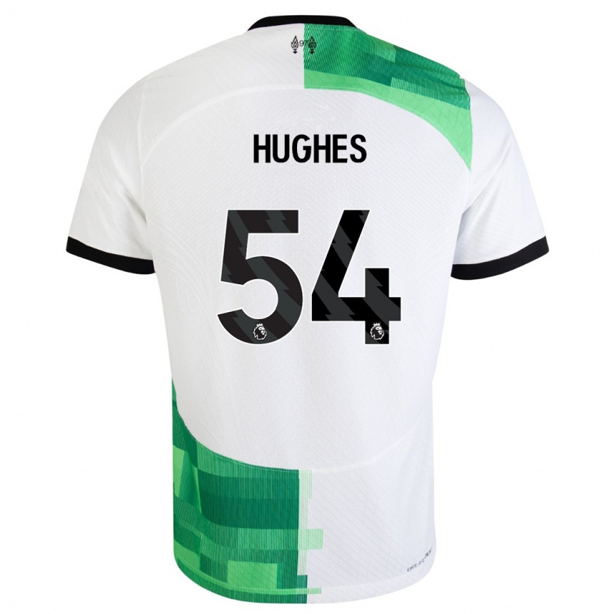 Kinder Fußball Liam Hughes #54 Weiß Grün Auswärtstrikot Trikot 2023/24 T-Shirt Luxemburg