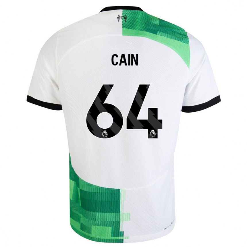 Kinder Fußball Jake Cain #64 Weiß Grün Auswärtstrikot Trikot 2023/24 T-Shirt Luxemburg