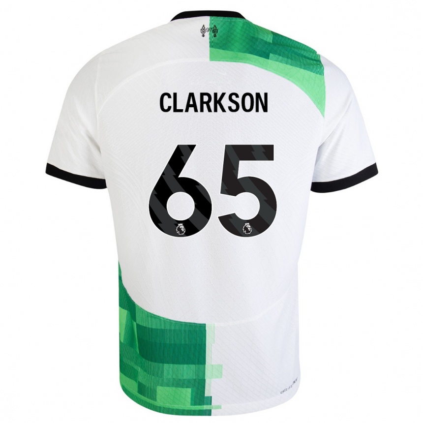 Kinder Fußball Leighton Clarkson #65 Weiß Grün Auswärtstrikot Trikot 2023/24 T-Shirt Luxemburg