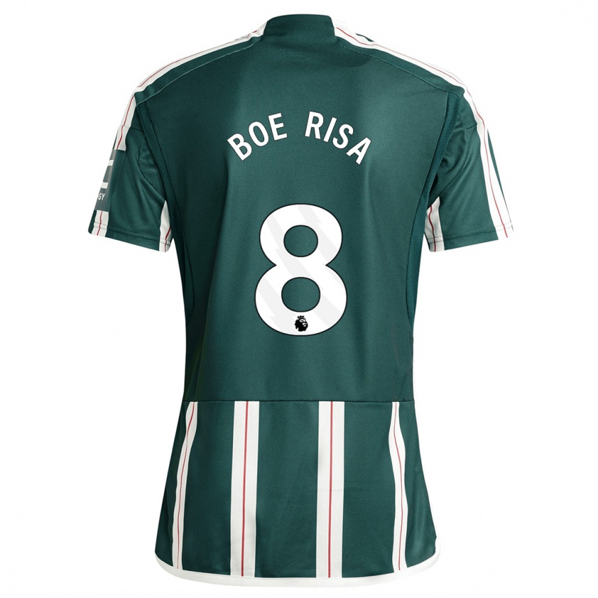 Kinder Fußball Vilde Boe Risa #8 Dunkelgrün Auswärtstrikot Trikot 2023/24 T-Shirt Luxemburg