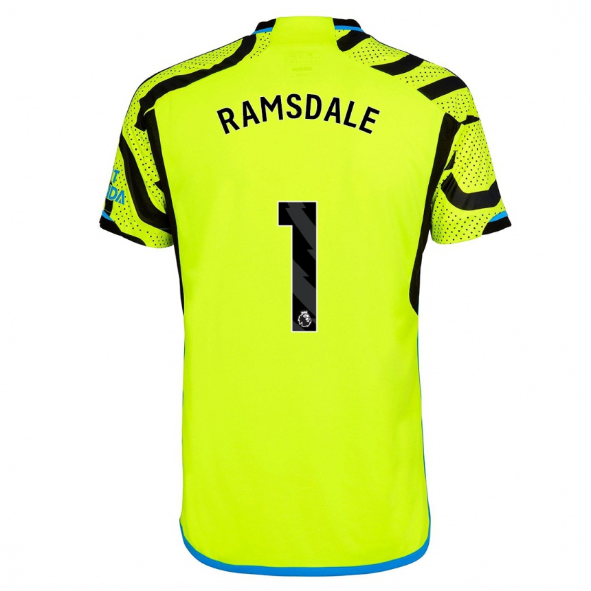 Kinder Fußball Aaron Ramsdale #1 Gelb Auswärtstrikot Trikot 2023/24 T-Shirt Luxemburg