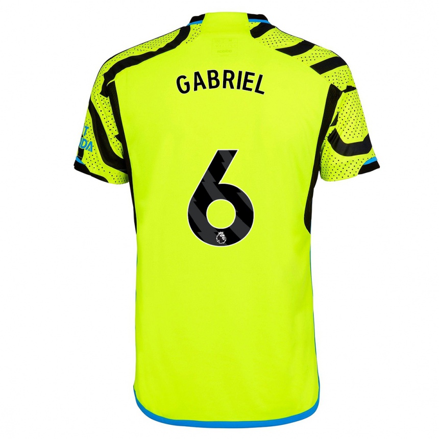 Kinder Fußball Gabriel Magalhaes #6 Gelb Auswärtstrikot Trikot 2023/24 T-Shirt Luxemburg