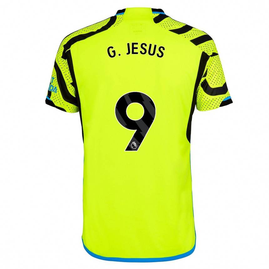 Kinder Fußball Gabriel Jesus #9 Gelb Auswärtstrikot Trikot 2023/24 T-Shirt Luxemburg