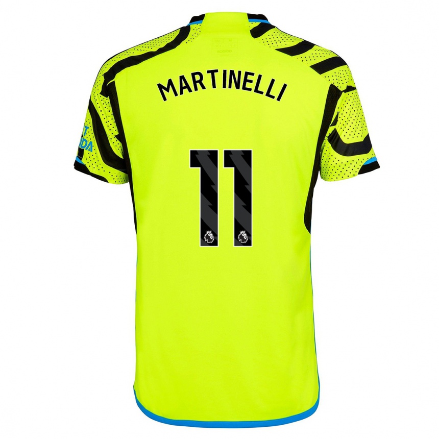 Kinder Fußball Gabriel Martinelli #11 Gelb Auswärtstrikot Trikot 2023/24 T-Shirt Luxemburg