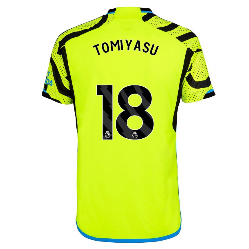 Kinder Fußball Takehiro Tomiyasu #18 Gelb Auswärtstrikot Trikot 2023/24 T-Shirt Luxemburg