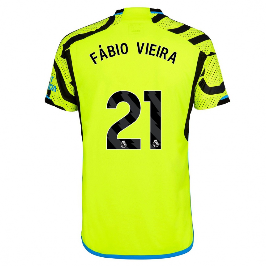 Kinder Fußball Fabio Vieira #21 Gelb Auswärtstrikot Trikot 2023/24 T-Shirt Luxemburg