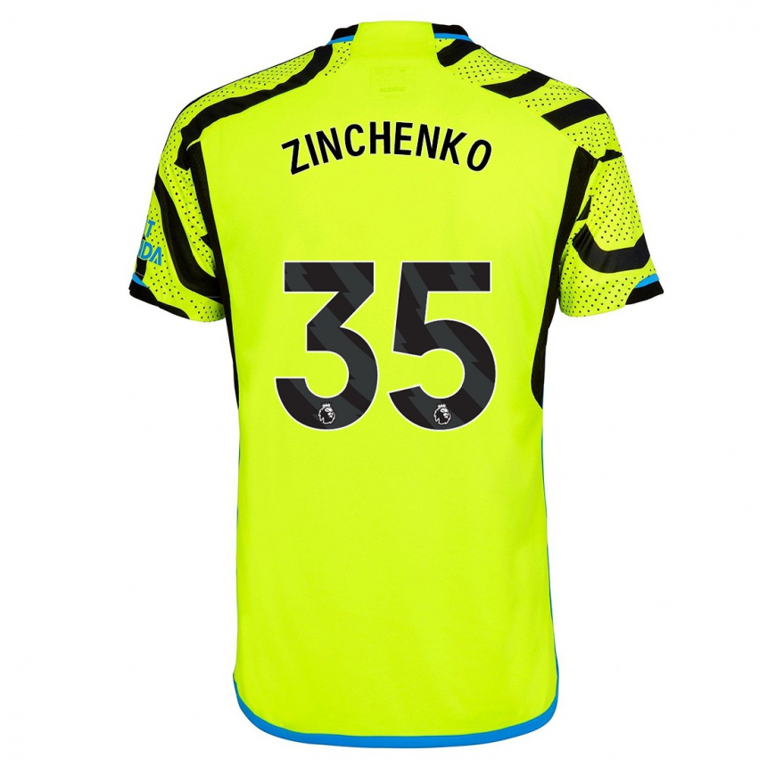 Kinder Fußball Oleksandr Zinchenko #35 Gelb Auswärtstrikot Trikot 2023/24 T-Shirt Luxemburg