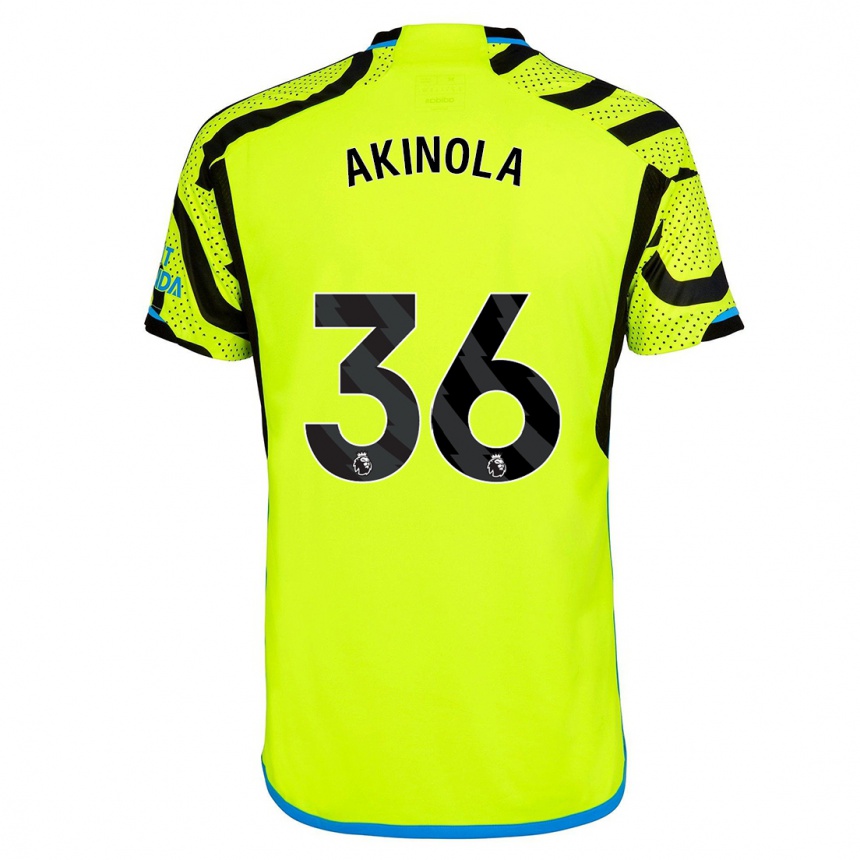 Kinder Fußball Tim Akinola #36 Gelb Auswärtstrikot Trikot 2023/24 T-Shirt Luxemburg