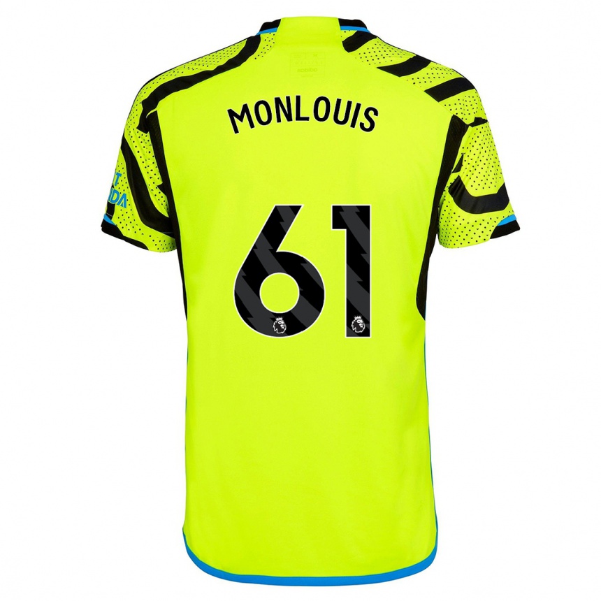 Kinder Fußball Zane Monlouis #61 Gelb Auswärtstrikot Trikot 2023/24 T-Shirt Luxemburg