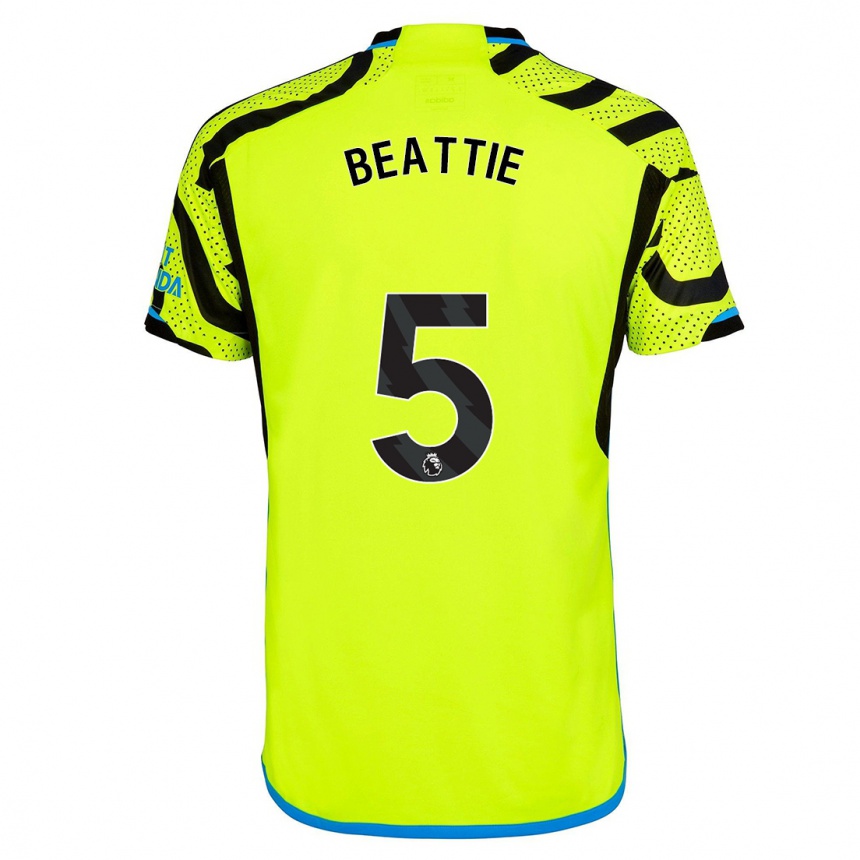 Kinder Fußball Jen Beattie #5 Gelb Auswärtstrikot Trikot 2023/24 T-Shirt Luxemburg