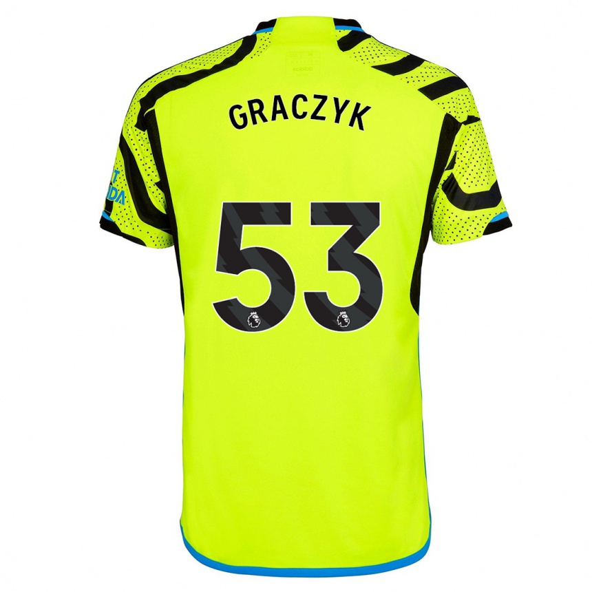 Kinder Fußball Hubert Graczyk #53 Gelb Auswärtstrikot Trikot 2023/24 T-Shirt Luxemburg