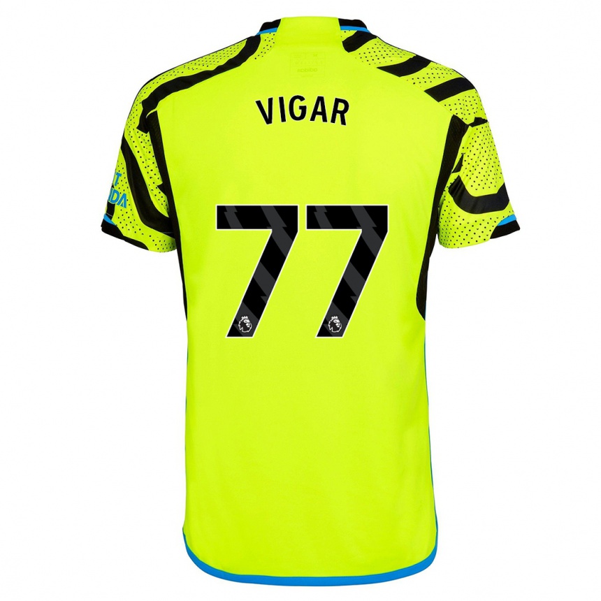 Kinder Fußball Billy Vigar #77 Gelb Auswärtstrikot Trikot 2023/24 T-Shirt Luxemburg