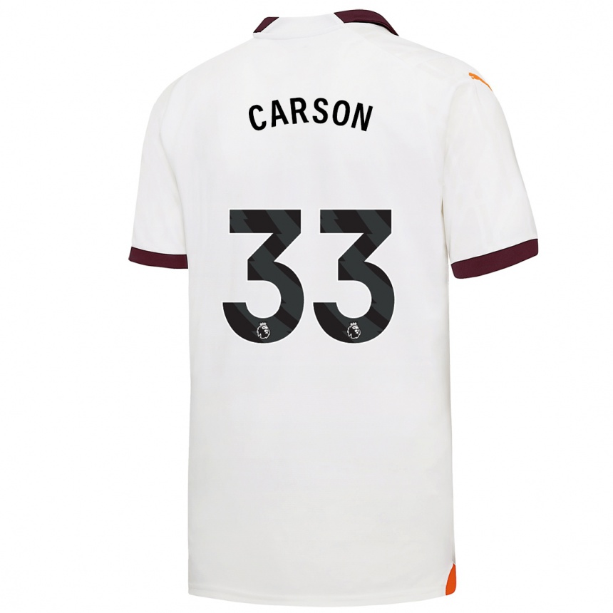 Kinder Fußball Scott Carson #33 Weiß Auswärtstrikot Trikot 2023/24 T-Shirt Luxemburg