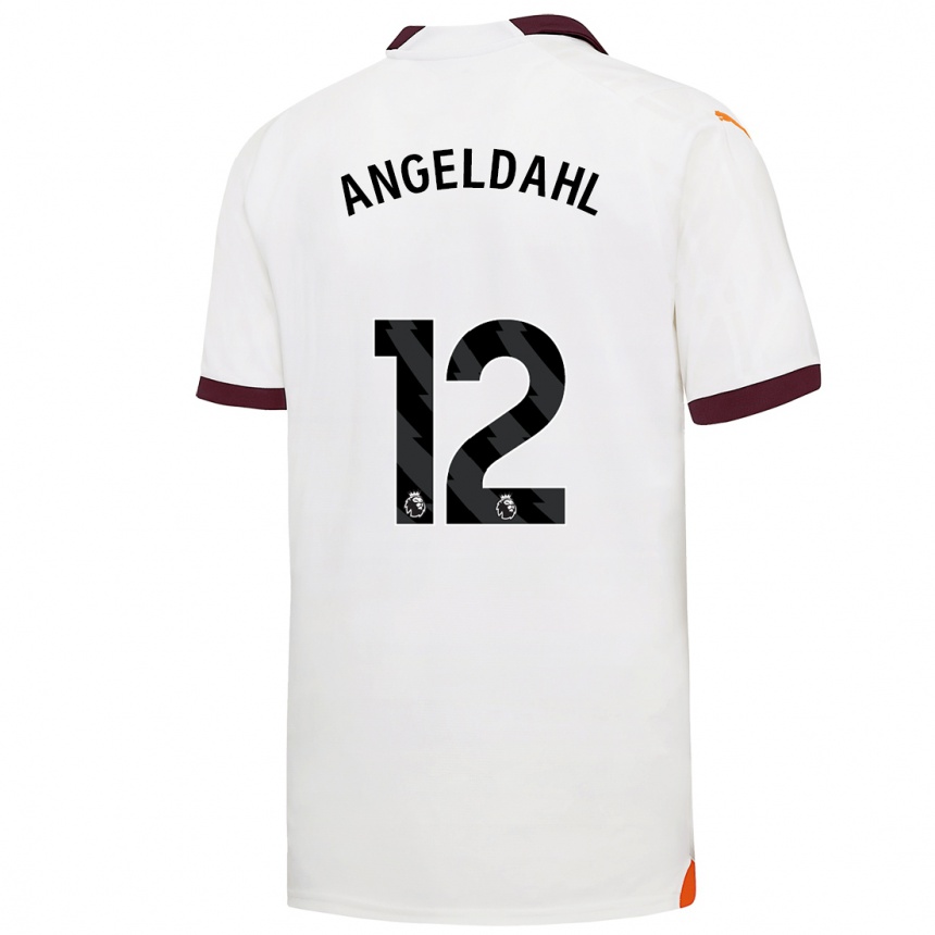 Kinder Fußball Filippa Angeldahl #12 Weiß Auswärtstrikot Trikot 2023/24 T-Shirt Luxemburg