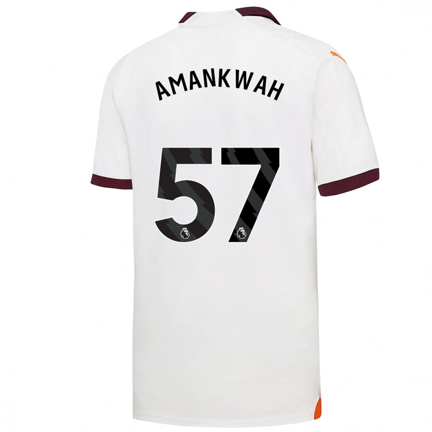 Kinder Fußball Yeboah Amankwah #57 Weiß Auswärtstrikot Trikot 2023/24 T-Shirt Luxemburg