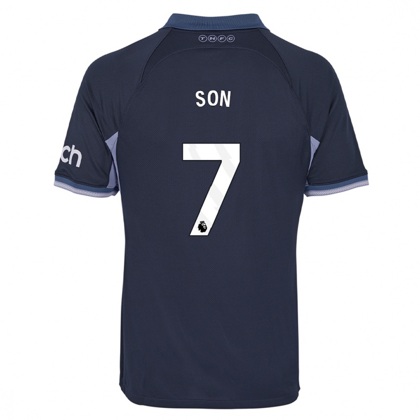 Kinder Fußball Heung-Min Son #7 Dunkelblau Auswärtstrikot Trikot 2023/24 T-Shirt Luxemburg