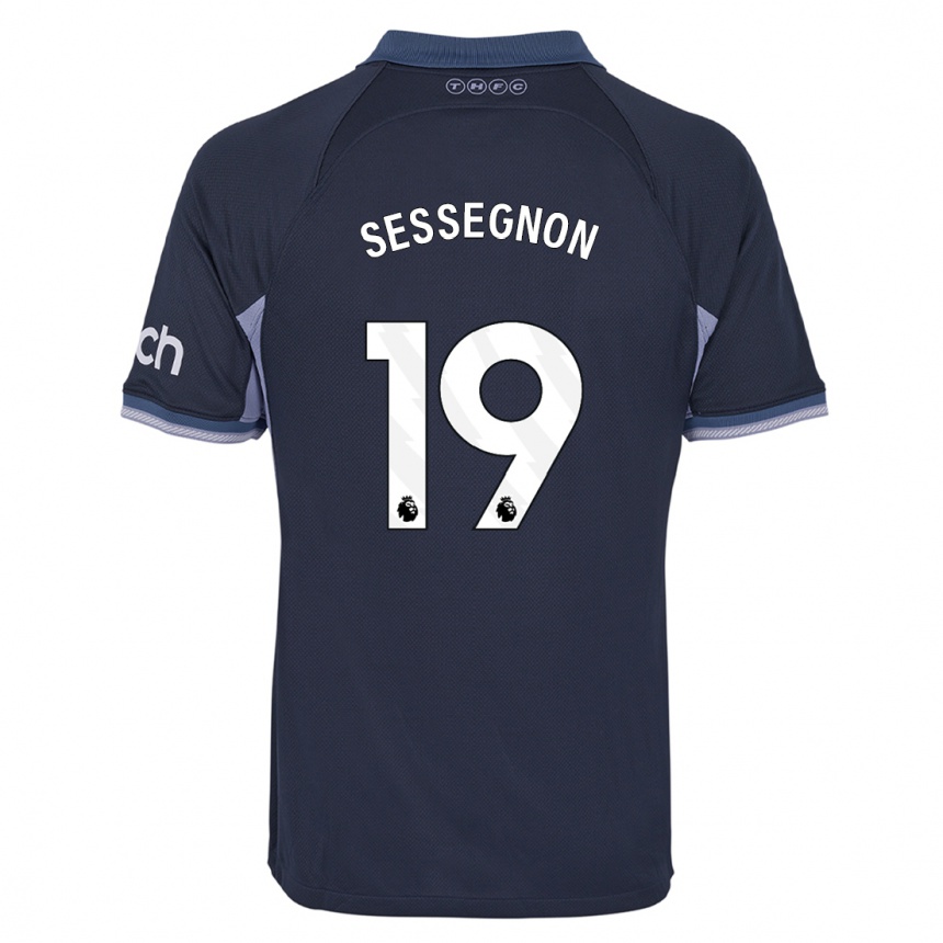 Kinder Fußball Ryan Sessegnon #19 Dunkelblau Auswärtstrikot Trikot 2023/24 T-Shirt Luxemburg