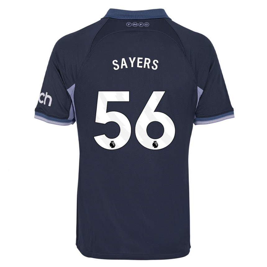 Kinder Fußball Charlie Sayers #56 Dunkelblau Auswärtstrikot Trikot 2023/24 T-Shirt Luxemburg