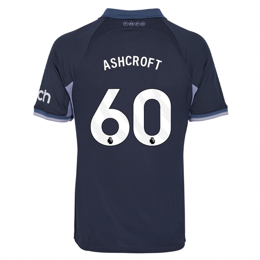 Kinder Fußball Tyrell Ashcroft #60 Dunkelblau Auswärtstrikot Trikot 2023/24 T-Shirt Luxemburg