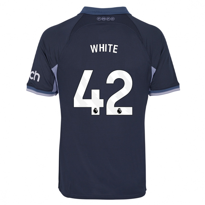 Kinder Fußball Harvey White #42 Dunkelblau Auswärtstrikot Trikot 2023/24 T-Shirt Luxemburg