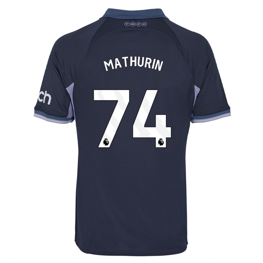 Kinder Fußball Roshaun Mathurin #74 Dunkelblau Auswärtstrikot Trikot 2023/24 T-Shirt Luxemburg