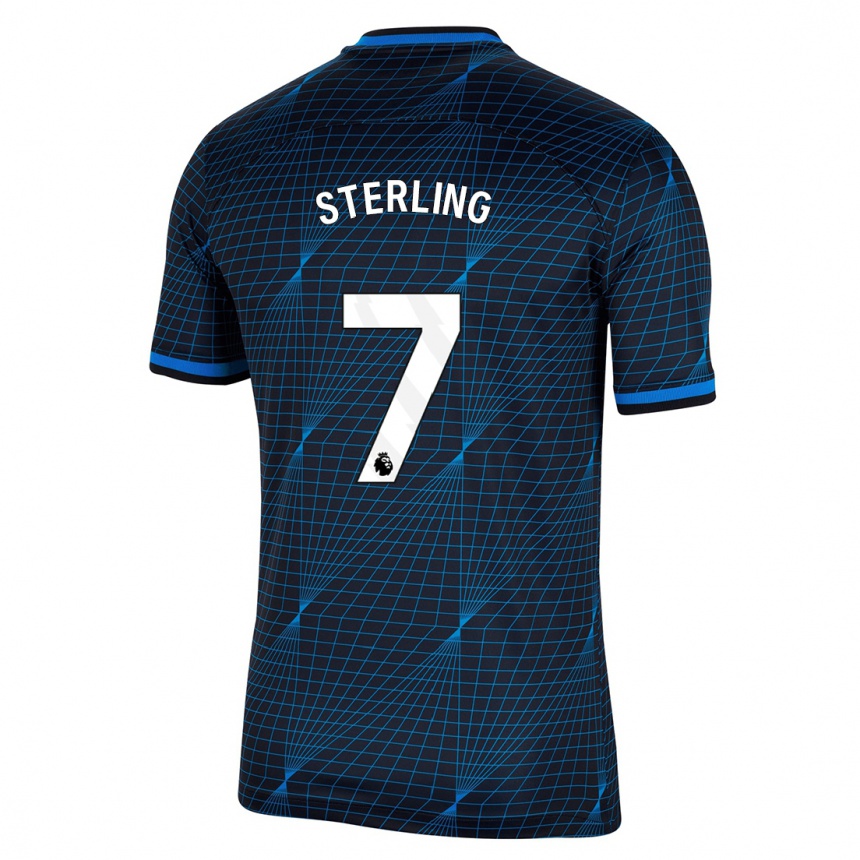 Kinder Fußball Raheem Sterling #7 Dunkelblau Auswärtstrikot Trikot 2023/24 T-Shirt Luxemburg