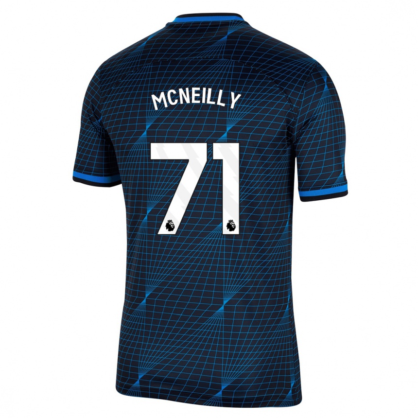 Kinder Fußball Donnell Mcneilly #71 Dunkelblau Auswärtstrikot Trikot 2023/24 T-Shirt Luxemburg