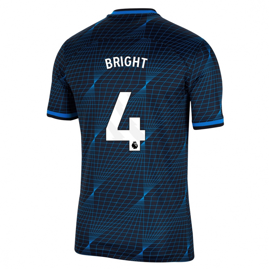 Kinder Fußball Millie Bright #4 Dunkelblau Auswärtstrikot Trikot 2023/24 T-Shirt Luxemburg
