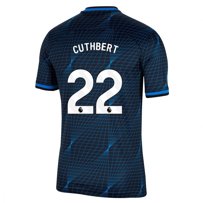 Kinder Fußball Erin Cuthbert #22 Dunkelblau Auswärtstrikot Trikot 2023/24 T-Shirt Luxemburg