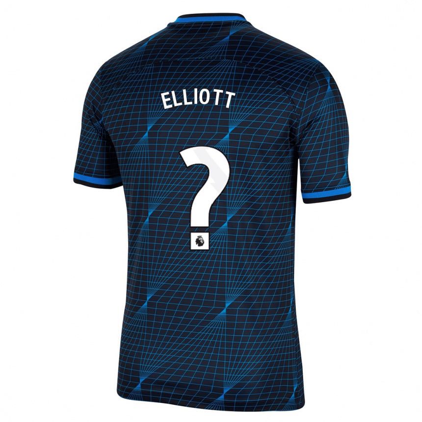 Kinder Fußball Ben Elliott #0 Dunkelblau Auswärtstrikot Trikot 2023/24 T-Shirt Luxemburg