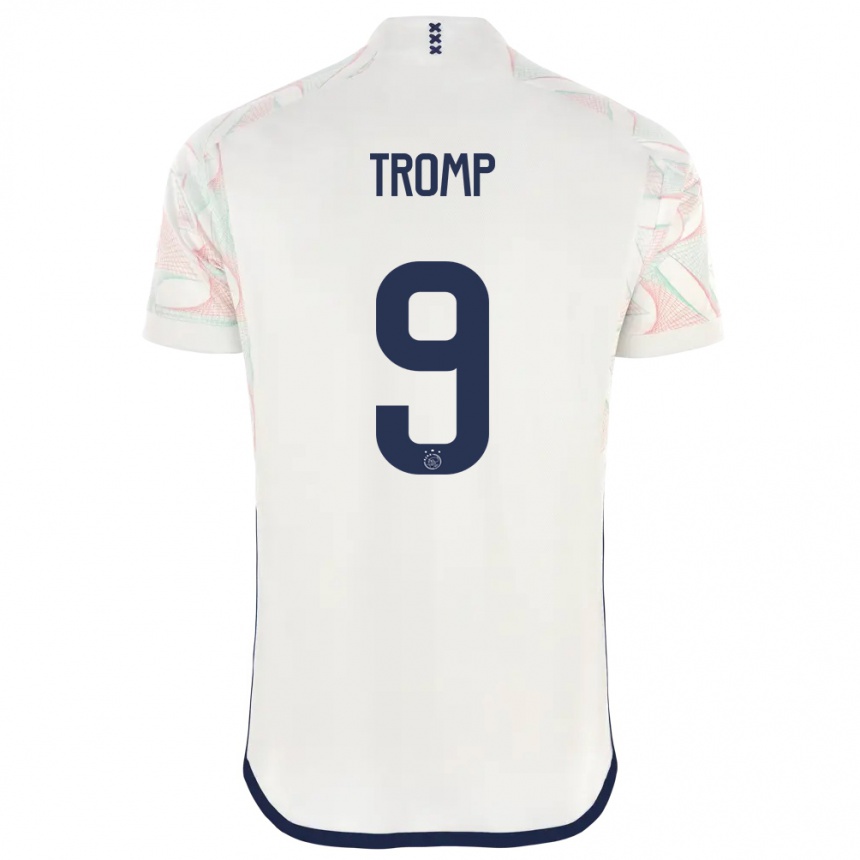 Kinder Fußball Nikita Tromp #9 Weiß Auswärtstrikot Trikot 2023/24 T-Shirt Luxemburg