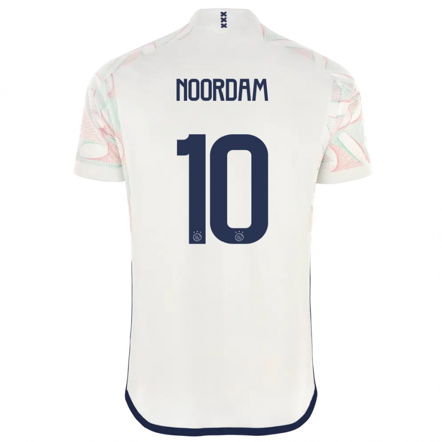 Kinder Fußball Nadine Noordam #10 Weiß Auswärtstrikot Trikot 2023/24 T-Shirt Luxemburg