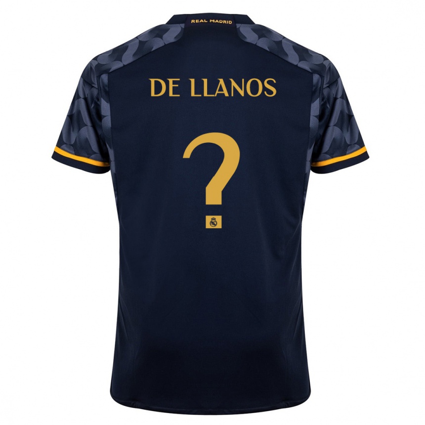 Kinder Fußball Hugo De Llanos #0 Dunkelblau Auswärtstrikot Trikot 2023/24 T-Shirt Luxemburg