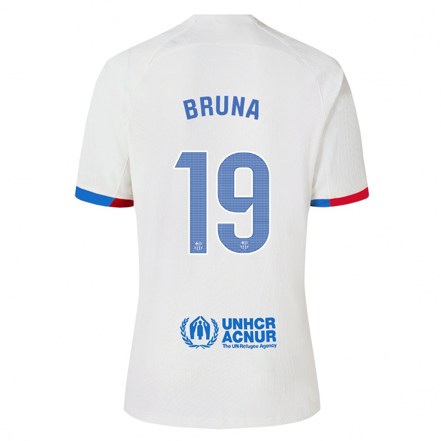 Kinder Fußball Bruna Vilamala #19 Weiß Auswärtstrikot Trikot 2023/24 T-Shirt Luxemburg