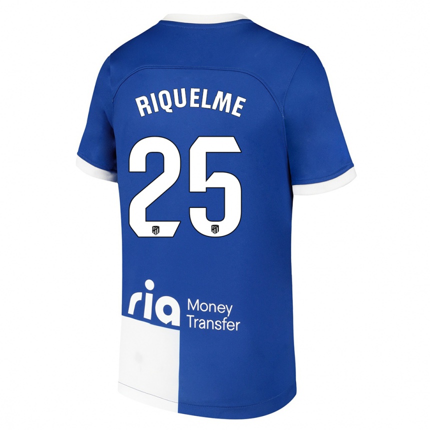 Kinder Fußball Rodrigo Riquelme #25 Blau Weiss Auswärtstrikot Trikot 2023/24 T-Shirt Luxemburg