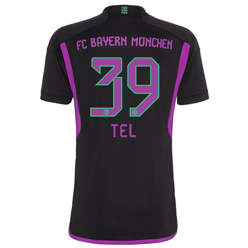 Kinder Fußball Mathys Tel #39 Schwarz Auswärtstrikot Trikot 2023/24 T-Shirt Luxemburg