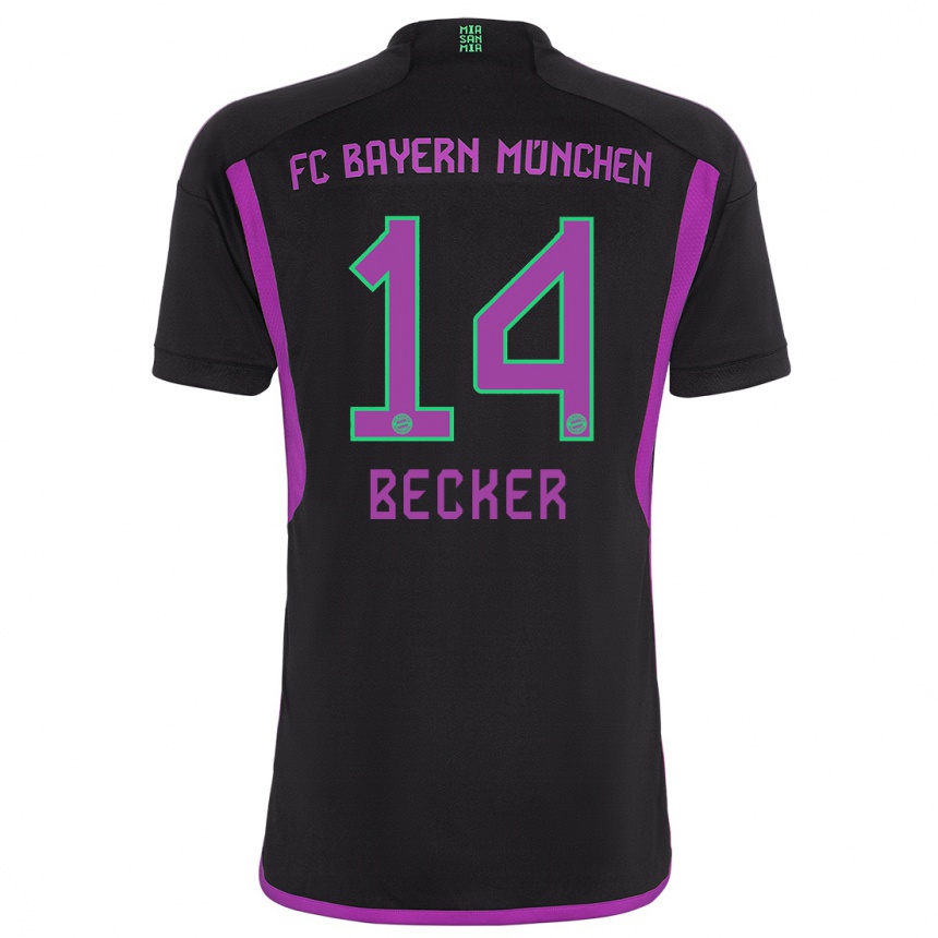 Kinder Fußball Lennard Becker #14 Schwarz Auswärtstrikot Trikot 2023/24 T-Shirt Luxemburg