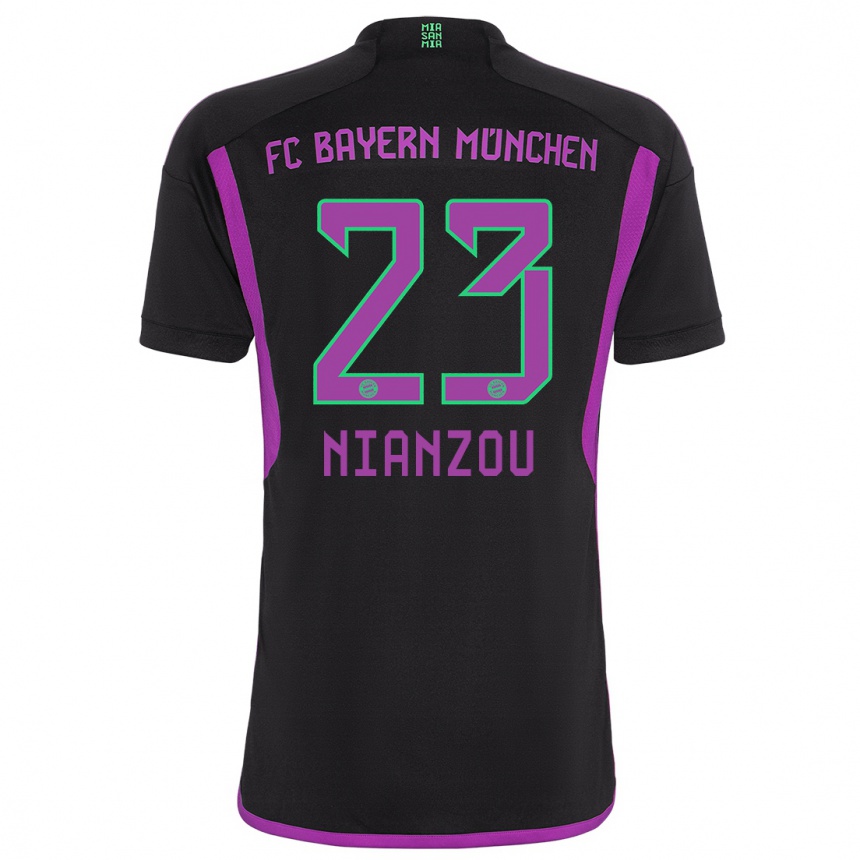 Kinder Fußball Tanguy Nianzou #23 Schwarz Auswärtstrikot Trikot 2023/24 T-Shirt Luxemburg