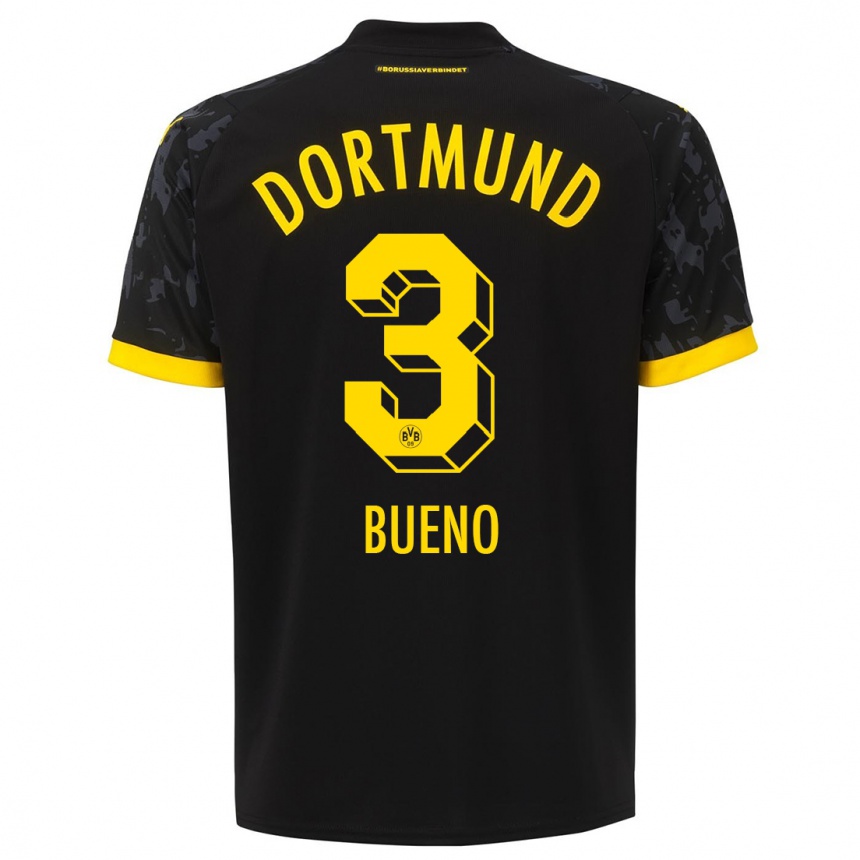 Kinder Fußball Guille Bueno #3 Schwarz Auswärtstrikot Trikot 2023/24 T-Shirt Luxemburg