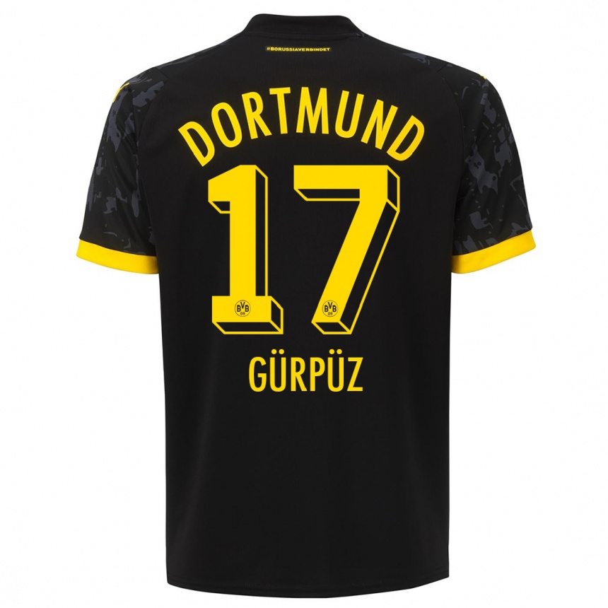 Kinder Fußball Gökdeniz Gürpüz #17 Schwarz Auswärtstrikot Trikot 2023/24 T-Shirt Luxemburg