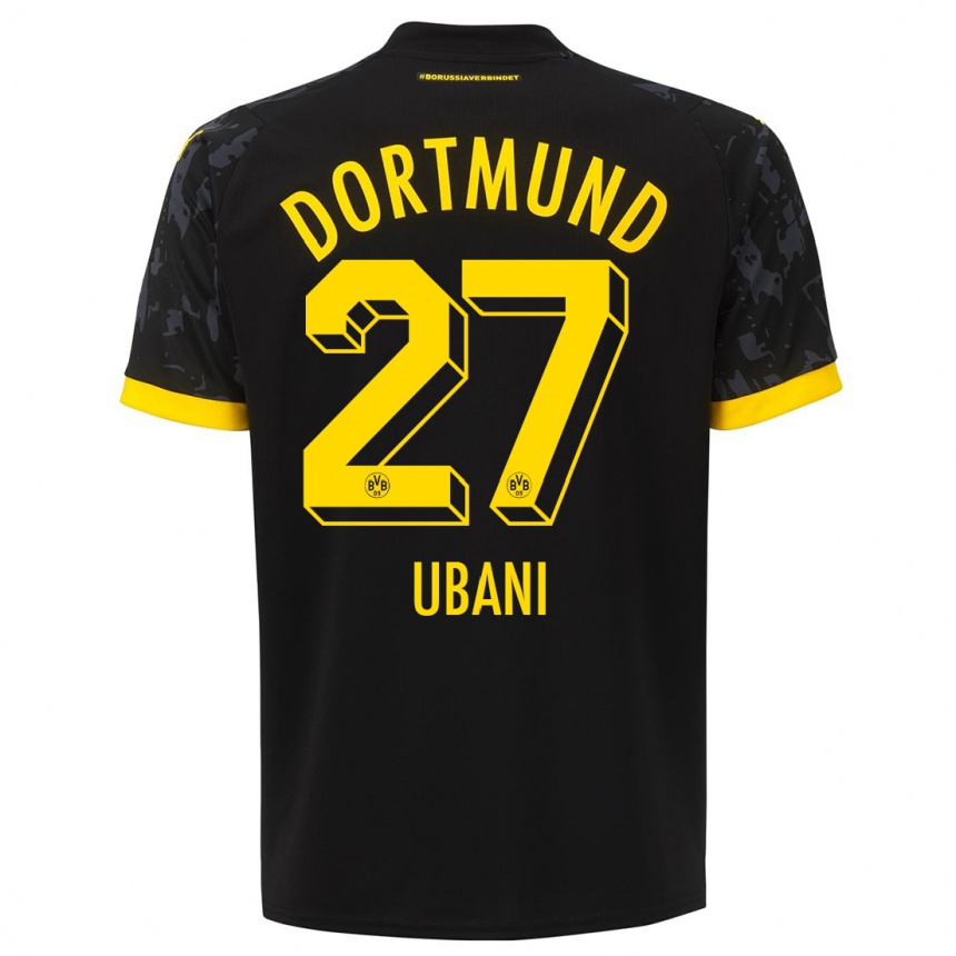 Kinder Fußball Marlon Ubani #27 Schwarz Auswärtstrikot Trikot 2023/24 T-Shirt Luxemburg