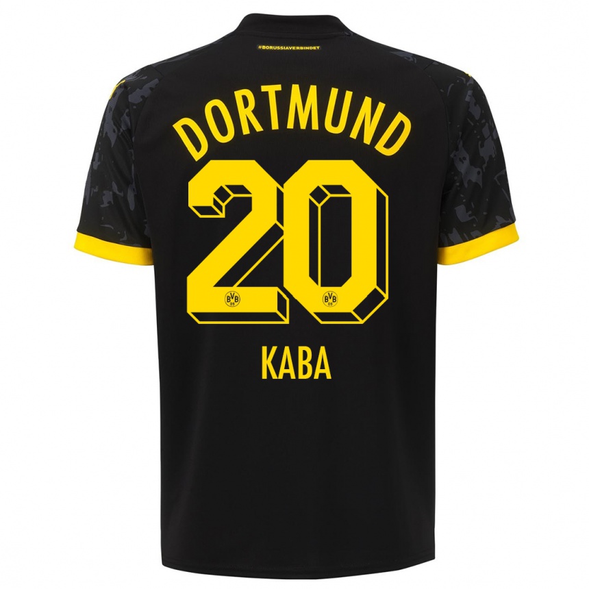 Kinder Fußball Mussa Kaba #20 Schwarz Auswärtstrikot Trikot 2023/24 T-Shirt Luxemburg